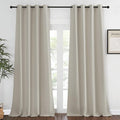 NICETOWN Blackout Natural Window Treatment for Living Room - Energy Saving Thermal Insulated Solid Grommet Sound Reducing Room Darkening Curtain for Bedroom (1 Panel, W52 x L108)