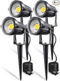 Z LED Landscape Lights,5W Outdoor Pathway Garden Yard Spotlight,IP65 Waterproof Garden Floodlight,Outdoor Spotlight with Stake,UL Cord 5-ft with Plug 3500K Warm White(Pack of 4)