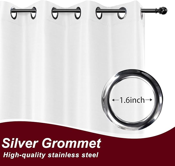 HolidayIdeas White Outdoor Curtains for Patio Waterproof 8 Pcs All Weather Balcony Grommet Top Outside Curtains for Apartments, Gazebo, Pergolas, Porch, 54x120 Inch