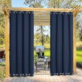 NICETOWN Gazebo Curtains Outdoor Waterproof & Windproof 95 inch Length, Top and Bottom Wind-Break Outdoor Living Divider Thermal Insulated Blackout Blinds for Patio, 52" Wide, 1 Panel, Navy Blue