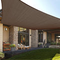 LOVE STORY Custom Size 14'x14' Brown Sun Shade Sail Rectangle UV Block Canopy Patio Sail Sunshades Fabric for Outdoor Garden Carport (We Make Custom Size)