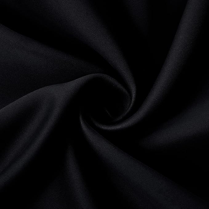 Waterproof Outdoor Curtain W105 x L95 - Grommet Top Sunlight Blocking Window Treatment Drapes Blackout Curtains for Home Bedroom Living Room Outdoor Patio Porch Pergola Cabana Gazebo (Black)