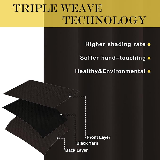 NICETOWN Blackout Window Drape and Curtain - (Toffee Brown Color) Window Treatment Panel for Home Theater, Noise Reducing Drape/Drapery, 52 inches Wide by 63 inches Long, 1 Piece