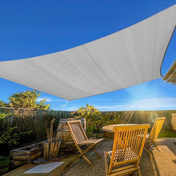 Artpuch Sun Shade Sails Canopy, 185GSM Shade Sail UV Block for Patio Garden Outdoor Facility and Activities (10'x13', Grey)