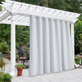 NICETOWN Outdoor Curtains for Patio W100 x L108 inch 2 Pieces, Sun Blocking Screen Shades 100% Privacy for Porch, Pergola, Lanai, Outside Deck, Weatherproof Blinds for All Season, Greyish White