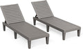 Lounge Chair,Pool Lounge Chairs Set of 2,Lounge Chair Outdoor,Waterproof Sun Loungers Chair,5-Positions Adjustable Outdoor Lounge Chairs for Garden Beach Patio Poolside Lawn Deck,Striped Grey