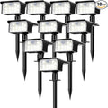 nipify Solar Spot Lights Outdoor Motion Sensor, [10 Pack/62 LED] 3 Modes Solar Spotlights Outdoor Waterproof IP65, 2-in-1 Solar Landscape Lighting Yard Lights for Garden Patio Walkway, Cool White