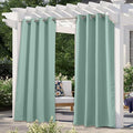 NICETOWN Outdoor Curtains for Patio Waterproof 84 inches Long 2 Panels, Thermal Insulated Sun Blocking Outdoor Privacy Drapes for Porch & Gazebo, UV Protection Outdoor Privacy Shades, Aqua Blue