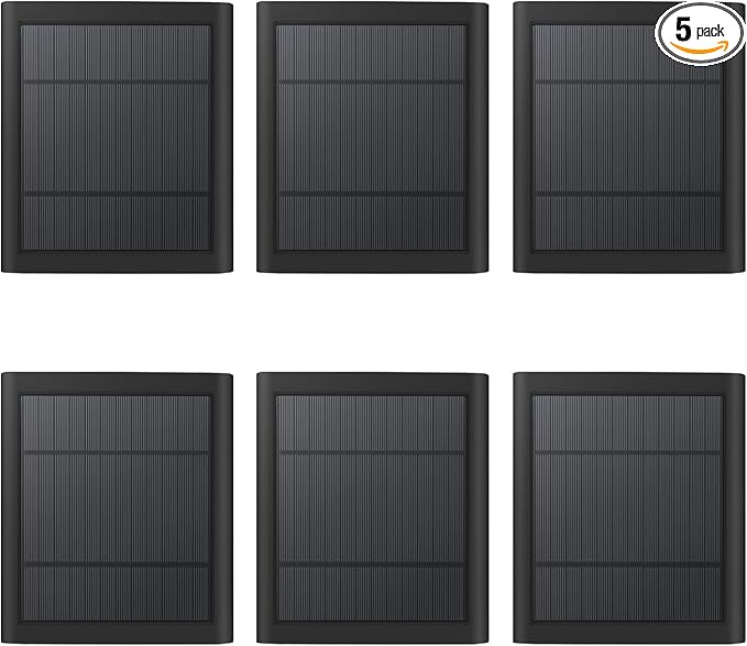 USB-C to Ring Barrel Plug 6Pack 4W Solar Charger for Ringing Spotlight & Stick Up Outdoor Cam, Black, High Efficiency, 10FT/3M Long Cable with IP65 dustproof and Waterproof