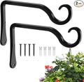 BOLITE Plant Hangers, 6 Inch Hanging Plant Brackets Outdoor Indoor, Wall Hooks for Hummingbird Feeders, Bird Feeders, Planters, Lanterns, Wind Chimes, Home Decor, 2 Pack, Black, Gifts for Women Men