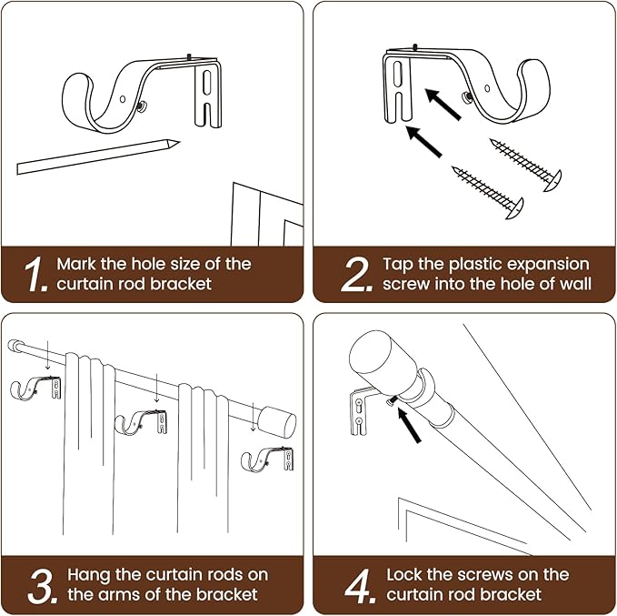 1” Diameter Curtain Rods Itself is 30 to 144 inch 2 Pack Fit 30-142 inch, 66 to 120 inch Window with Heavy Duty Adjustable Rod Matte White Splicing Metal Extra Long Curtain Rod for Windows