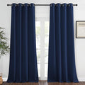 NICETOWN Blackout Curtain Panel - Home Decoration Light Blocking Room Darkening Drape/Drapery for Nursery Room, Ring Top, Navy, 52 inches Wide by 95 inches Long, 1 PC