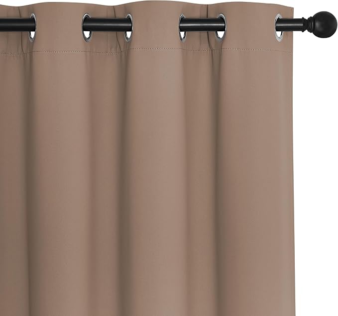 NICETOWN Blackout Room Divider Curtains for Sliding Glass Doors 102 Inches Long 1 Panel, Extra Wide Curtains for Doorway Patio Bedroom Living Room (Cappuccino, 80Wx102L, 1 Panel)