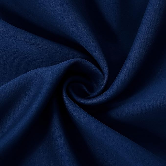 DIVA EN CAMINO DEC Outdoor Patio Curtain Waterproof Darkening Thermal Insulated Indoor Curtains for Bedroom, Porch, Living Room, Pergola, Cabana, W52 x L95, Navy, Set of 2 Panels