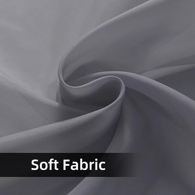 SpaceDresser Waterproof Outdoor Sheer Curtains for Patio - 2 Panels Rod Pocket Indoor Voile Sheer Curtain for Living Room,52W x 120L inch,Grey