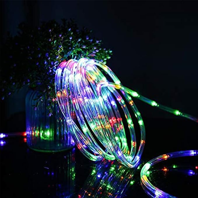 50ft 360 LED Rope Lights Outdoor, Connectable and Flexible Tube Lights with 8 Modes, Waterproof Indoor Outdoor LED Rope Lighting for Deck, Garden, Pool, Patio, Indoor Outdoor Decorations (Multicolor)