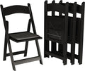 SIMPLEX 12 Black Resin Stackable Folding Chair - Comfortable Black Foldable Chair - Folding Chairs with Padded Seats - Indoor/Outdoor Folding Chairs for Events - Lightweight Foldable Chairs (12 Pack)