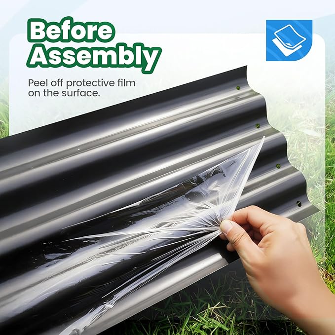 Quictent Raised Garden Bed Galvanized Raised Beds for Gardening Vegetables with Cover 8x4x2 ft Metal Planter Box Outdoor Use, Green
