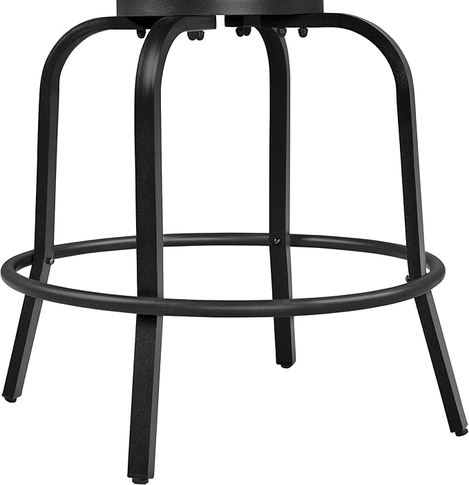 Yaheetech 4 Piece Patio Swivel Bar Stools Texteline Bistro Chairs with High Back/Armrest/Footrest, All Weather Padded Seating Outdoor Furniture Height Outdoor Chairs for Outside, Lawn & Garden