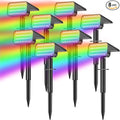 LANSOW Solar Spot Lights Outdoor Color Changing, 8Pack/7 Modes Waterproof Solar Christmas Landscape Spotlights, LED Solar Powered Flood Lights for Yard Garden Pathway Outside Halloween, Auto ON/Off