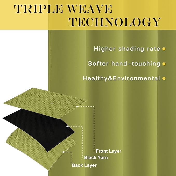 NICETOWN Fresh Green Blackout Curtains for Bedroom/Living Room 132 Inch Length - Thermal Insulated Room Darkening Grommet Top Window Curtains (100 by 132 - Inch, 1 Panel)