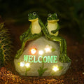 Nacome Solar Garden Outdoor Statues Frog with Succulent and 7 LED Lights - Lawn Decor for Patio, Balcony, Yard Ornament - Chrismtas Gifts for Mom Grandma