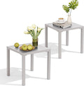 Crestlive Products Aluminum Outdoor Side Table Set of 2, Pool Lounge Chair Side Table, Weather Resistant Small Square Coffee End Table for Patio, Yard, Garden, Porch, Deck, Outdoor