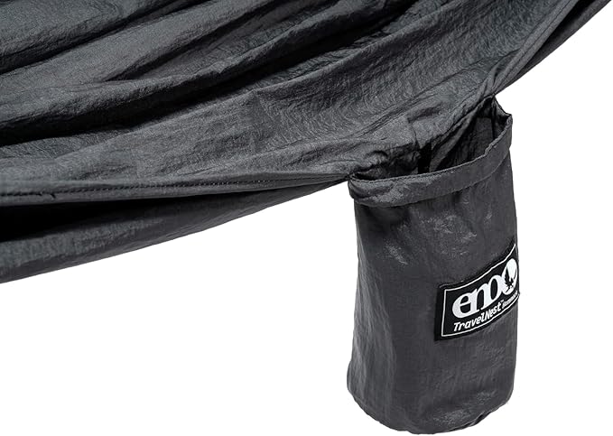 ENO TravelNest Hammock & Straps Combo - Portable Hiking and Camping Hammock with Straps Included - Travel Hammock for Camping, Hiking, Backpacking, a Festival, or The Beach - Charcoal