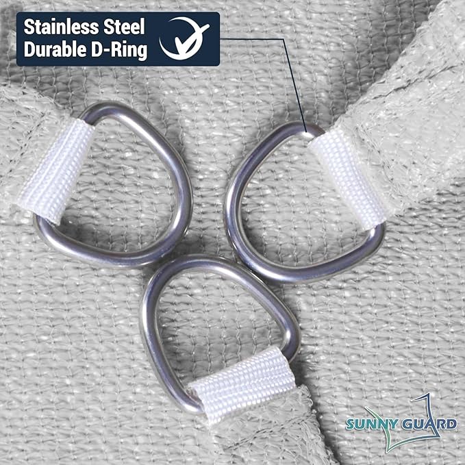 SUNNY GUARD Custom Size 10'x18'x20.6' Silver Grey Sun Shade Sail Right Triangle UV Block Shade for Backyard Yard Patio Deck Garden(Customized)