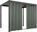 Easy-Going Linen Look Outdoor Curtains Waterproof Windproof Porch Curtains, Soft Thicken Outdoor Privacy Curtains for Patio, Gazebo, Grommet Top and Tab Bottom Drape, 1 Panel, 54x96 inch, Sage Green