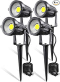 Z LED Landscape Lights,5W Outdoor Pathway Garden Yard Spotlight,IP65 Waterproof Garden Floodlight,Outdoor Spotlight with Stake,UL Cord 5-ft with Plug 6500K Daylight White(Pack of 4)