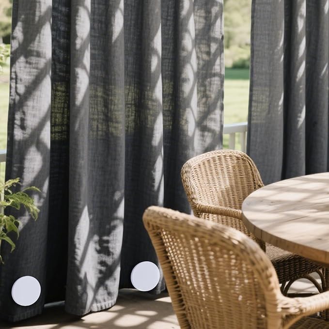 2LB Heavy Duty Outdoor Curtain Weights, Strong Magnetic Gazebo Curtain Weights, Rubber Covered Waterproof Drapery Weight, Prevent Curtain Liner from Blowing Around, White, 4 Pairs