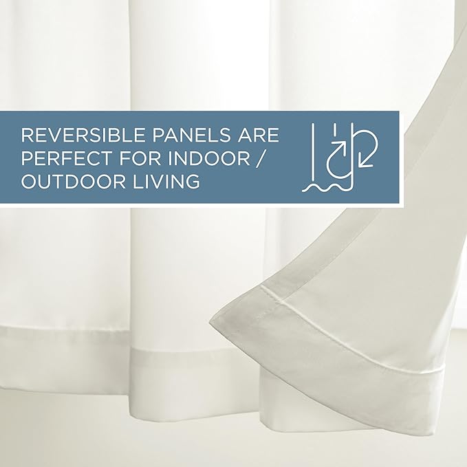 TOWN & COUNTRY BASICS Heavyweight Vanilla Grommet Curtain | Light Filtering | Indoor Outdoor | Water Repellent | 54"x108", Pack of 12
