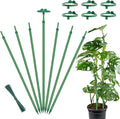 Extendable Plant Stakes,Adjustable Length from 14.3IN to 25IN Monstera Support Stakes with Clips,Sturdy Plant Stakes for Indoor Outdoor,Garden Sticks for Orchid,Tomato,Climbing Plants- 7Pack