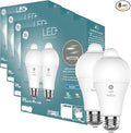 GE LED+ Motion Sensor LED Light Bulbs, 12W, Outdoor Security Lights, Daylight, A21 2 Count (Pack of 4)
