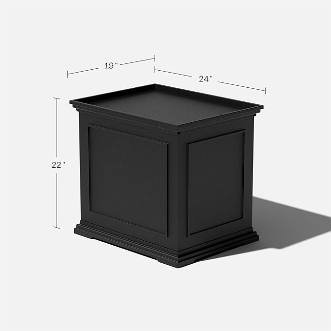 Veradek Brixton Tray Table - 2-in-1 Outdoor Side Table with Storage and Tray for Patio/Porch | Durable All-Weather Resistant | Classic & Functional
