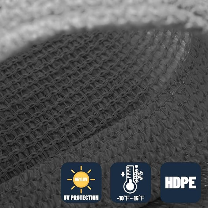 SUNNY GUARD Custom Size 11'x18'x18' Triangle Dark Grey UV Block Sunshade for Backyard Yard Deck Patio Garden Outdoor Activities and Facility(Customized)