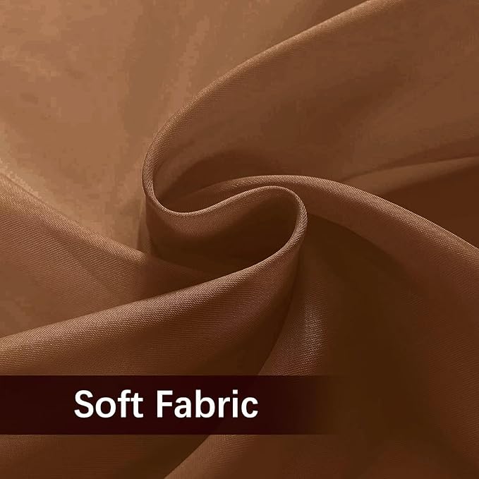 SpaceDresser Waterproof Outdoor Sheer Curtains for Patio - 2 Panels Rod Pocket Indoor Voile Sheer Curtain for Living Room,52W x 84L inch, Brown