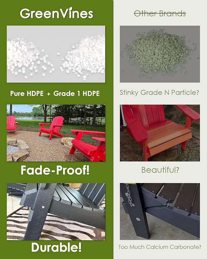 GREENVINES 7-Piece Outdoor Dining Set | HDPE | Patio Table and Chairs Sets for 6 | Patio Furniture | All Weather | Umbrella Hole | White | for Backyard Poolside Garden