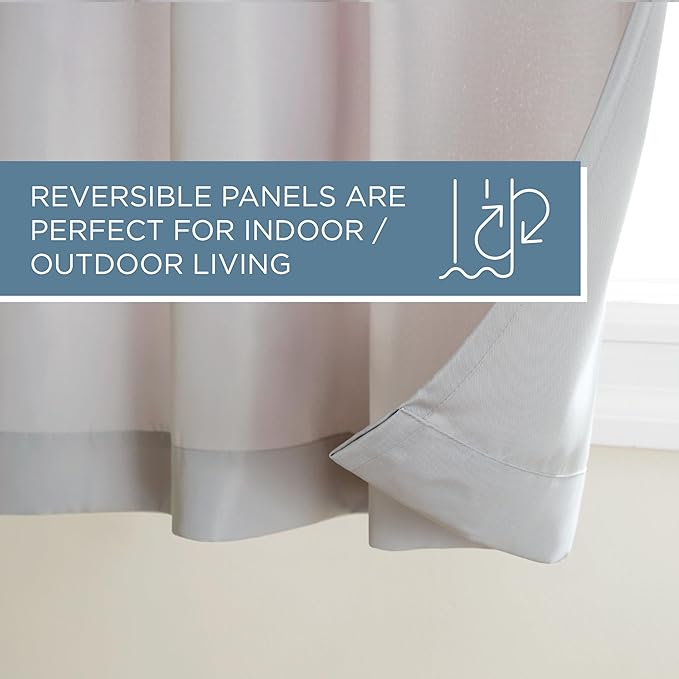 TOWN & COUNTRY BASICS Heavyweight Grommet Curtain, Cloud Grey | Light Filtering | Indoor Outdoor | Water Repellent | 54"x84", Pack of 12