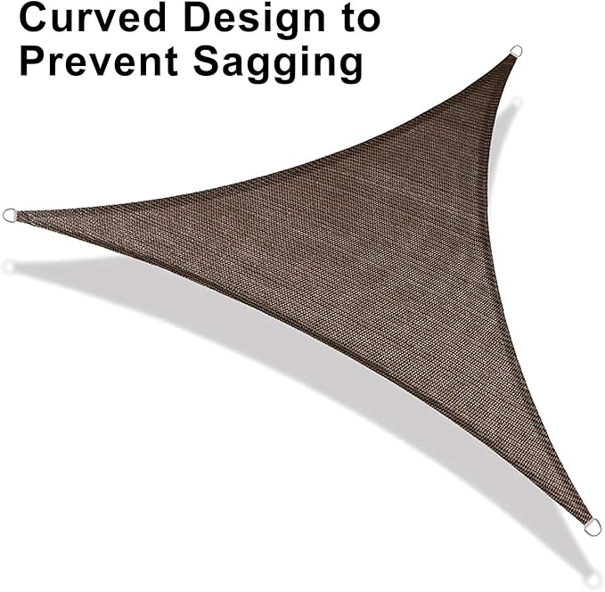 LOVE STORY Custom Size 13'x13'x18.4' Brown Sun Shade Sail Right Triangle Sunshade Fabric Awning Canopy for Patio Backyard Carport Pergola (Customized)