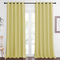 NICETOWN Blackout Curtain Drape for Bedroom - Light Reducing Thermal Insulated Solid Grommet Room Darkening Window Curtain 90 inches Long for Living Room (Paler Yellow, 1 Piece, W66 x L90)