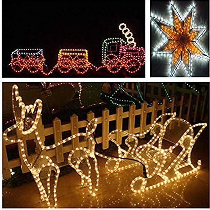 150ft LED Rope Lights Outdoor, 1080 LED Connectable and Flexible Tube Lights with 8 Modes, Waterproof LED Rope Lighting for Garden, Patio, Bedroom, Party, Pool, Indoor Outdoor Decoration (Warm White)