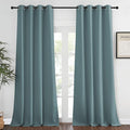 NICETOWN Blackout Greyish Blue Curtain & Drape 108 inches Long - Energy Saving Thermal Drape Grommet Sound Reducing Light Blocking Window Treatment for Bedroom (1 Panel, W52 x L108)
