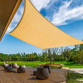 KANAGAWA 21'X24' Sand Custom Size Sun Shade Sail Rectangle UV Block Canopy Cover for Patio Backyard Lawn Garden Outdoor (Customized Available)