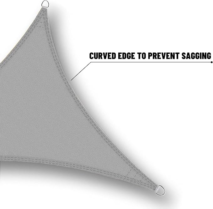 SUNNY GUARD Waterproof Sun Shade Sail 13'x13'x13' Charcoal Triangle UV Block Sunshade for Backyard Yard Deck Patio Garden Outdoor Activities and Facility(Customized)