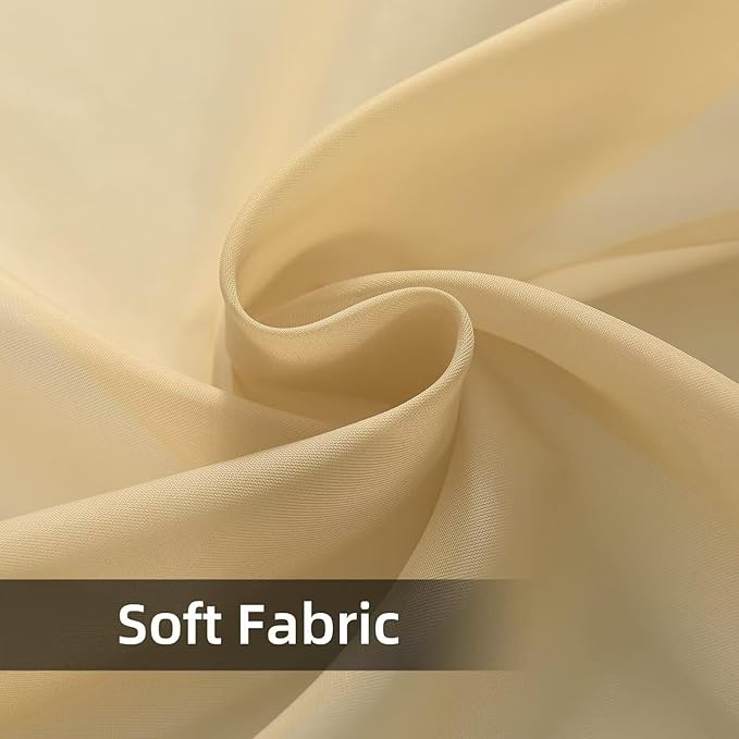 SpaceDresser Waterproof Outdoor Sheer Curtains for Patio - 2 Panels Rod Pocket Indoor Voile Sheer Curtain for Living Room,52W x 108L inch, Beige