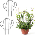 2 Pack Plant Trellis Indoor, 11.4" W x 13" H Small Trellis for Potted Plants, Decorative Trellis for Climbing Plants Indoor, Ideal for Vines on Tabletops, Balconies, Gardens and Lawns, Cactus-Shaped