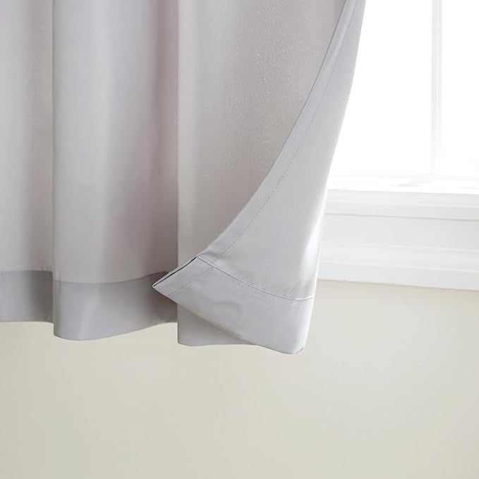 TOWN & COUNTRY BASICS Cabana Solid Heavyweight Indoor Outdoor Curtains, Light Filtering Opacity with Grommet Top, Water Repellent, 2-Pack Set, 54"x120", Cloud Grey