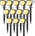 12 Pack Solar Spot Lights Outdoor, Solar Spotlights Outdoor Waterproof 2-in-1 Auto On/Off Landscape Lighting for Outside Yard Wall Garden Pathway(Warm White)